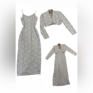 Bari Jay Long Gown Shimmer Cream Dress Size 11-12